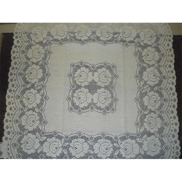 Tapestry Trading Tapestry Trading 652W2448 24 x 48 in. European Lace Table Topper; White 652W2448 - main